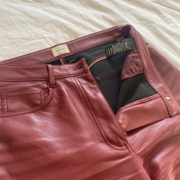 Wilfred Melina Red Faux Leather Pants — Size 29 - Picture 3 of 4